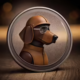 the dog with glasses has a round shape