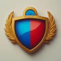 the badge is of gold and red