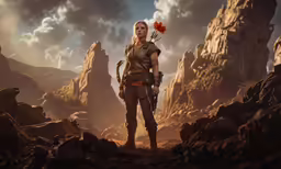 the last frontier character in a rock terrain environment