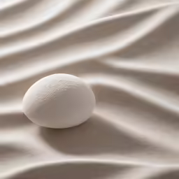 an egg lying on top of a sandy surface