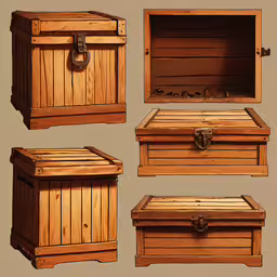 wood storage boxes, with different angles and sizes,a variety of wood chest plans showing different positions