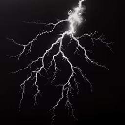 a very dark sky that has some lightning