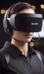 a woman wearing headphones, looking down with her eyes closed