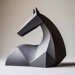an art piece in grey and black is shown