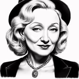 a black and white photo of a woman wearing a hat
