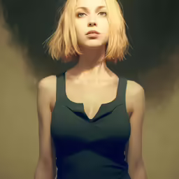 a woman is standing in a dark room