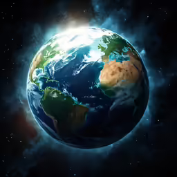 a view from the earth in deep space