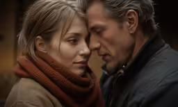 the actress and actor look away from each other