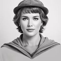 woman with short hair wearing a baseball cap