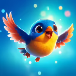 the bird from little birds flying through the sky