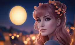 a character is dressed in an outfit with flowers on her head