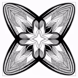 an intricate black and white pattern