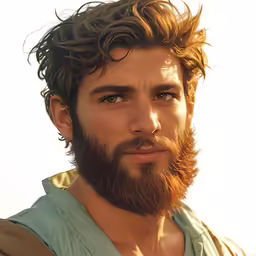 a man with a beard and wearing a green shirt