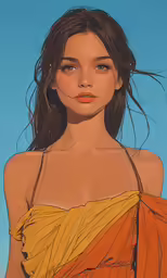 a woman with her hair in the wind