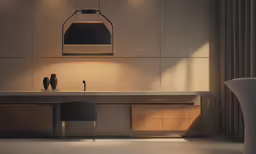 a modern kitchen design is depicted in this photo