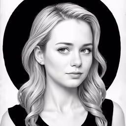 a black and white photo of a girl in a hat