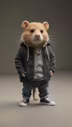 a small stuffed animal is standing up