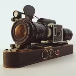 an old fashioned camera sitting on top of a stand