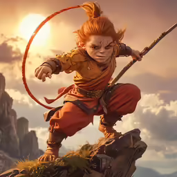 a digital painting of a person doing tricks on a rock