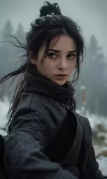 an image of a girl that is in the snow