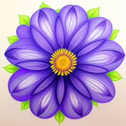 a blue flower with a green leaves on it,a large purple flower with green leaves around it