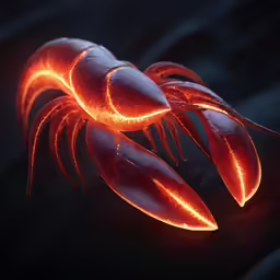a very strange looking object made of red glowing material