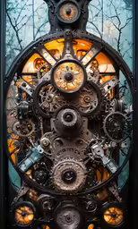 a close up of the side of a metal wall clock
