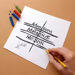 someone with a pencil writes on a piece of paper