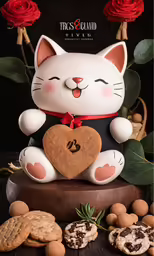 a cake top is shown with cookies and flowers