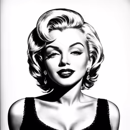 marilyn monroe in black and white painting by stars on art