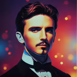 there is a poster of a man in a tuxedo