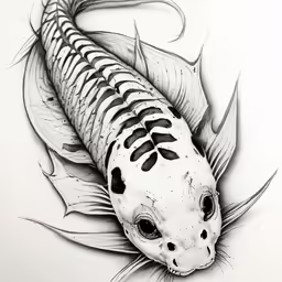 a fish with very long bones on it