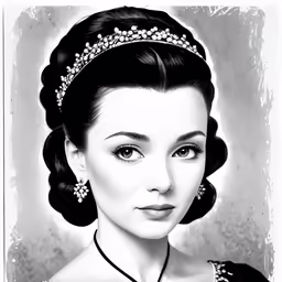 an illustration of a woman in a tiara