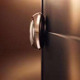 an open door with a light on it
