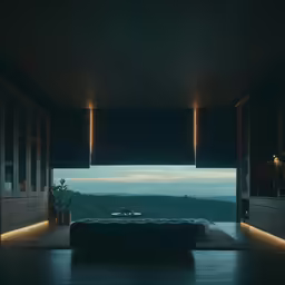 a modern bedroom in an up close view