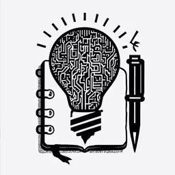 a hand holding a pen and an electronic circuit board,a light bulb with some writing in it