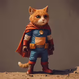 a stuffed animal is dressed like an orange cat