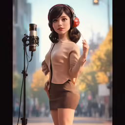 a girl in a short dress holding an umbrella