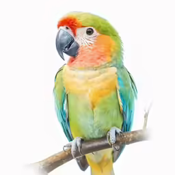 a colorful parrot perched on top of a tree branch