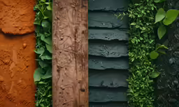 four different colored walls are shown side by side