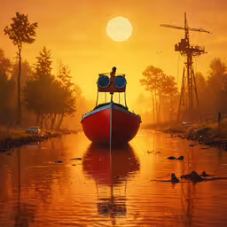 a boat that is sitting in the water,a boat that is sitting in the water