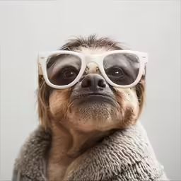 this is an image of the dog wearing glasses