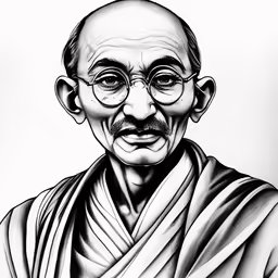 a portrait of gandhi, the famous indian leader