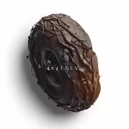 an ice cream covered donut with chocolate icing