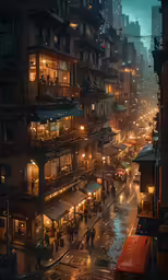 an image of a city street at night