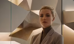 a woman with blonde hair wearing a suit