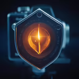 the reflection of a camera in the lens