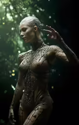 the alien woman in the background is dancing