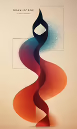 an abstract poster with many colors and shapes