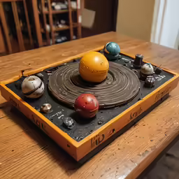 a close up of a toy control board on a table